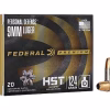 Federal HST 9mm Ammo 124 Grain JHP nickel plated brass