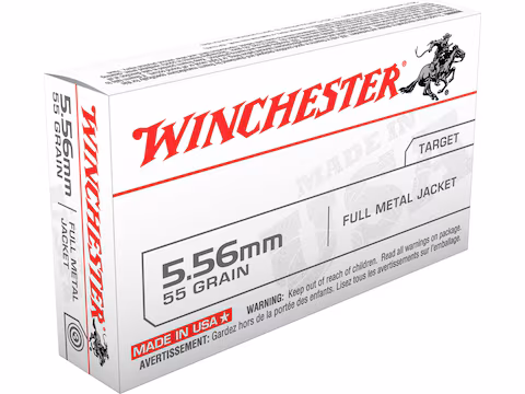 Winchester White Box USA 5.56 NATO 55 Grain Full Metal Jacket Ammo