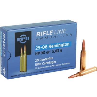 Prvi Partizan .25-06 Remington 90 gr Jacketed Hollow Point Ammo, 500 Rounds, PP2506H