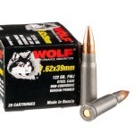 WOLF 7.62x39mm 122 grain FMJ 500-round ammunition pack