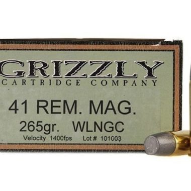 Grizzly Ammunition 41 Remington Magnum 265 Grain Cast Performance Lead Wide Flat Nose Gas Check 500 rounds