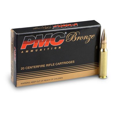 PMC Bronze 308 147 Grain FMJBT Ammo .308 Winchester brass case rifle ammunition