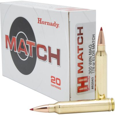 Hornady ELD Match .300 Winchester Magnum 178 Grain Precision Rifle Ammunition 500 Rounds