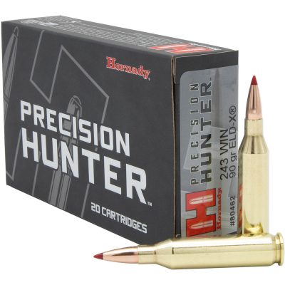 Hornady ELD-X Precision Hunter .243 Winchester Ammo 90 Grain – 500 Rounds