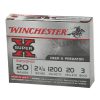 Winchester Super-X 20 Gauge 2-3/4 Inch #3 Buckshot 500 Round Case with 20 Pellet Load for Predator and Hog Hunting