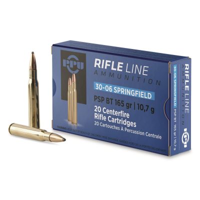 PPU 30-06 Ammo 165 Grain PSP-BT Pointed Soft Point Boat Tail Hunting Ammunition