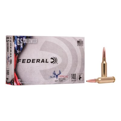 6.5 Creedmoor Whitetail Ammo Federal Non-Typical 140 Grain Soft Point 500 Rounds