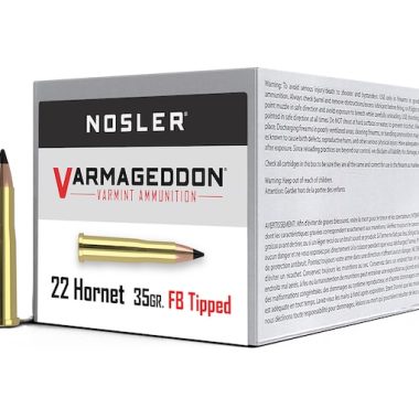 Nosler Varmageddon Ammunition 22 Hornet 35 Grain Tipped Flat Base 500 rounds