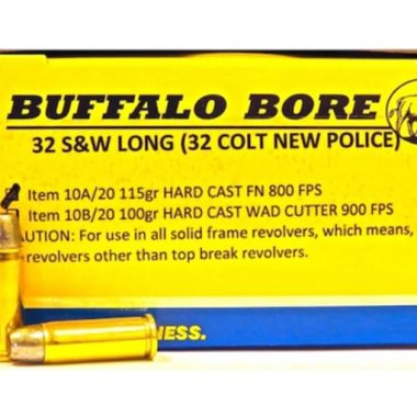 Buffalo Bore Ammunition 32 S&W Long 115 Grain Hard Cast Flat Nose 500 rounds