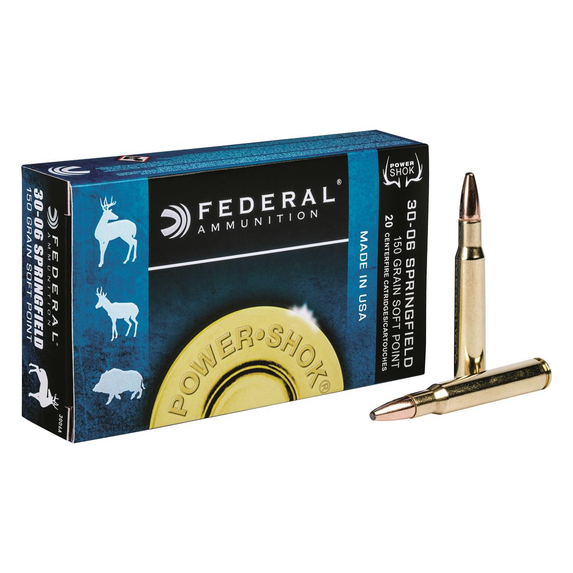 Federal Power Shok 30-06 Ammo 150 Grain Soft Point hunting ammunition
