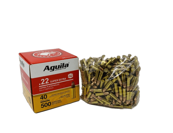 Aguila Super Extra 22 LR 40 Grain copper plated ammo 500 rounds Aguila Super Extra 22 LR 40 Grain copper plated ammo 500 rounds