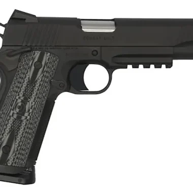Colt 1911 Government 5 Inch Black Pistol with Picatinny Rail and Gray G10 Grips