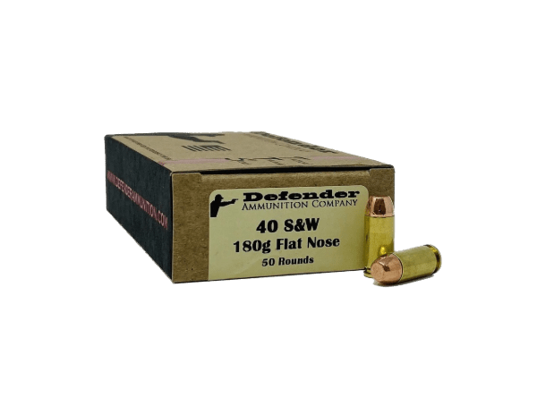 DEF40SW180__03231.1603462409-1.png Defender 40 S&W 180 grain FMJ flat nose remanufactured ammunition 50-round box