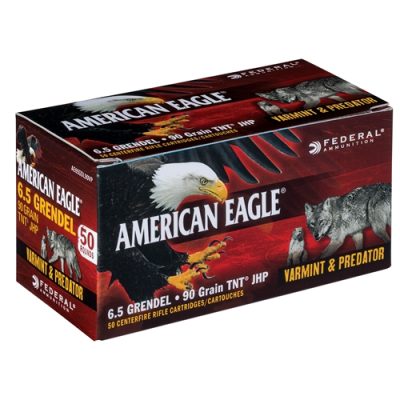 Federal American Eagle 6.5 Grendel 90gr JHP TNT ammunition 1000 rounds
