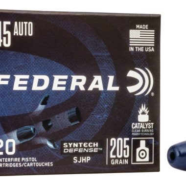 Federal Syntech Defense 45 ACP Ammo 205 Grain segmented hollow point ammunition