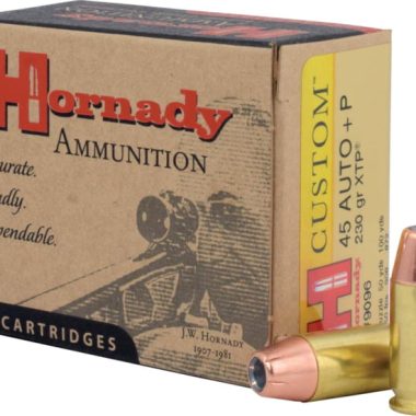 45 ACP XTP Ammo Hornady Custom 230 Grain +P Jacketed Hollow Point ammunition