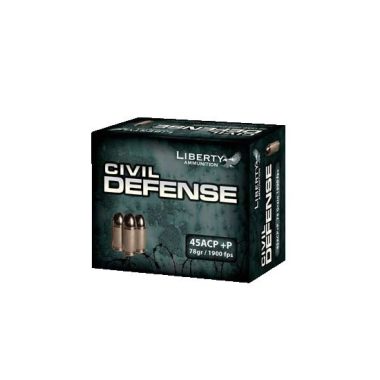 45 ACP Hollow Point Ammo Liberty Civil Defense 78 Grain +P lead-free ammunition