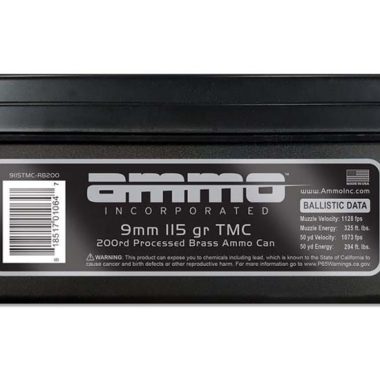 Ammo Inc Signature 9mm ammo 115 grain TMJ brass case range ammunition