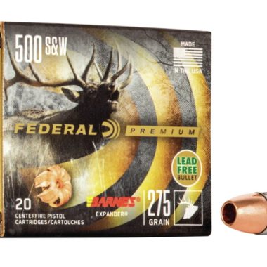 Federal Premium Centerfire Handgun Ammunition .500 S&W Magnum 275 grain Barnes Expander 250 rounds
