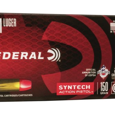 9mmFederal Syntech 9mm ammo 150 grain TSJ action pistol competition ammunition Luger 150 grain