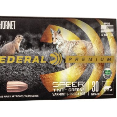Federal Premium V-SHOK .22 Hornet 30 grain Speer TNT Green Hollow Point 500 round
