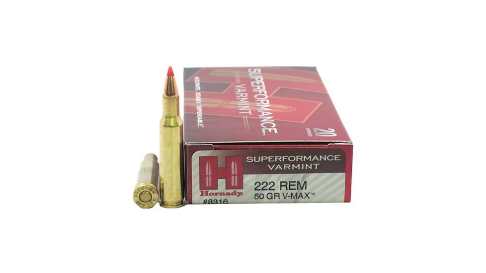 opplanet-hornady-ammo-222-rem-50gr-v-max-spf-20-8316.jpg Hornady Superformance Varmint 222 Rem 50 grain V-MAX ammo box of 20 rounds