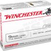 Winchester USA 9mm ammo 115 grain FMJ handgun ammunition bulk