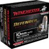 Winchester Defender 10mm Ammo 180 Grain Bonded Jacketed Hollow Point ammunition